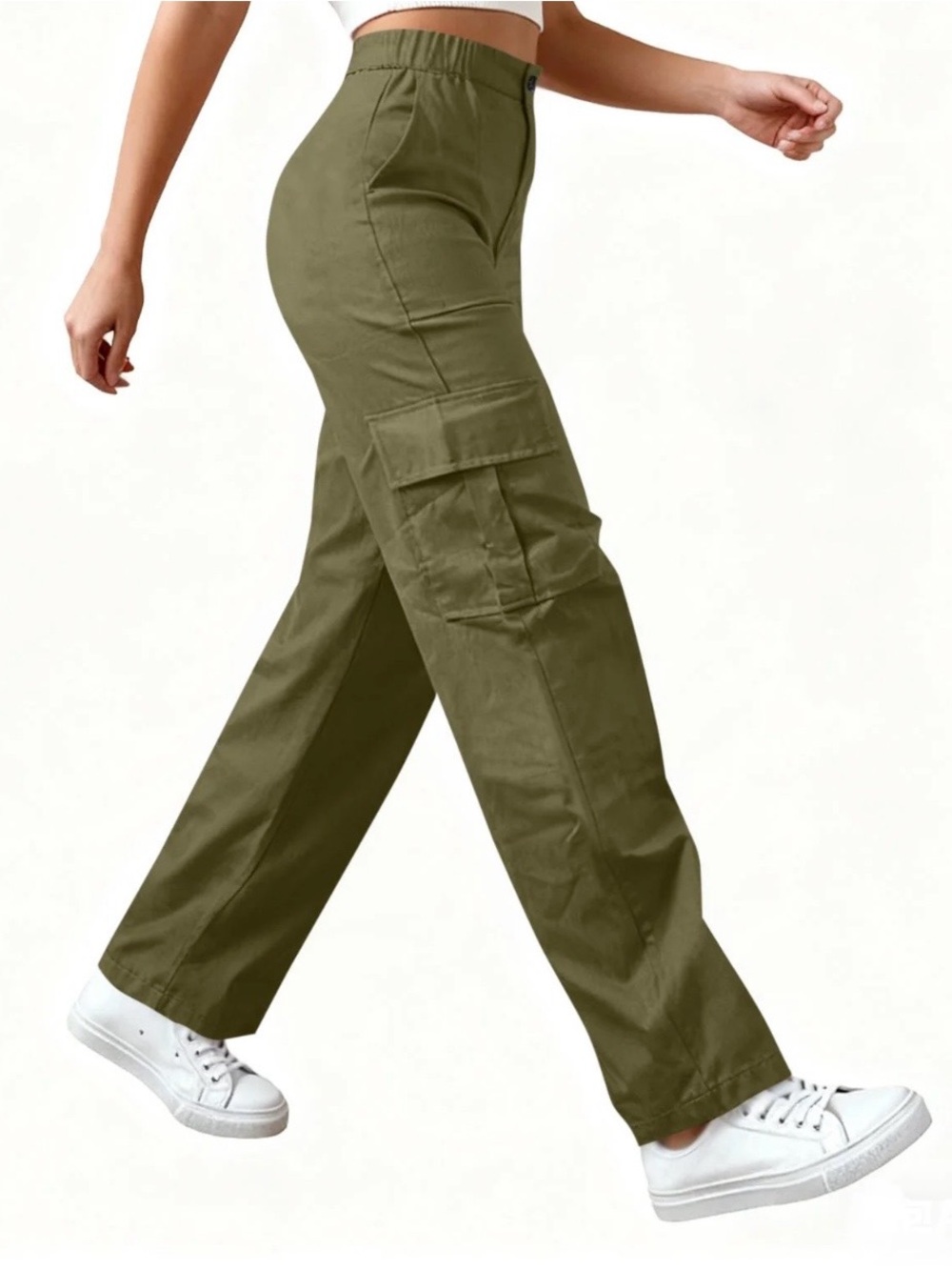 The North Face Women Olive Cargo Wide-Leg Pants - Size 8